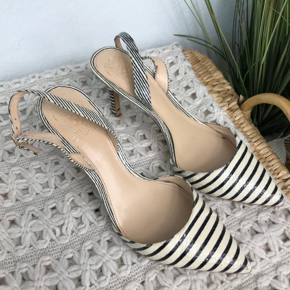 Vince Camuto Striped Barlowe Heels Size 9.5M